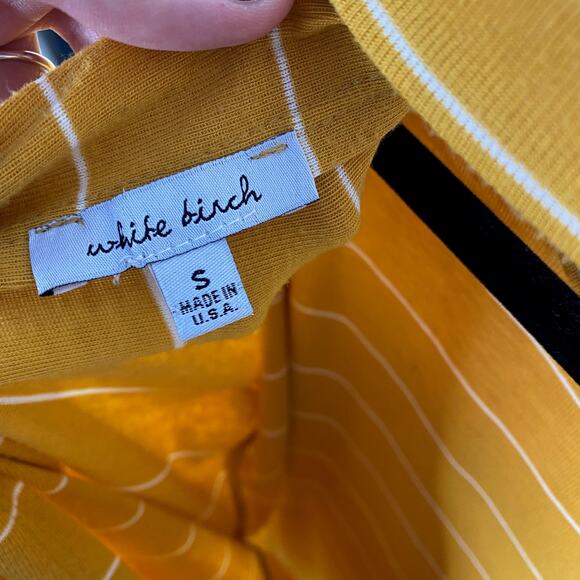 White Birch yellow striped open back top - Picture 4 of 4